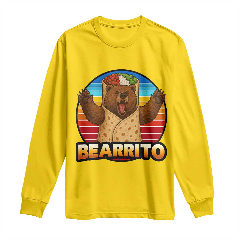 Burrito Lover Gift Long Sleeve Shirt Funny Bearrito - Wonder Print Shop