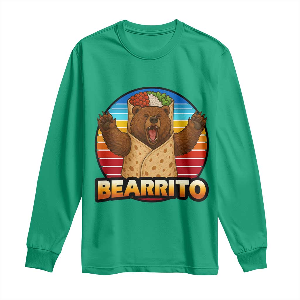 Burrito Lover Gift Long Sleeve Shirt Funny Bearrito - Wonder Print Shop