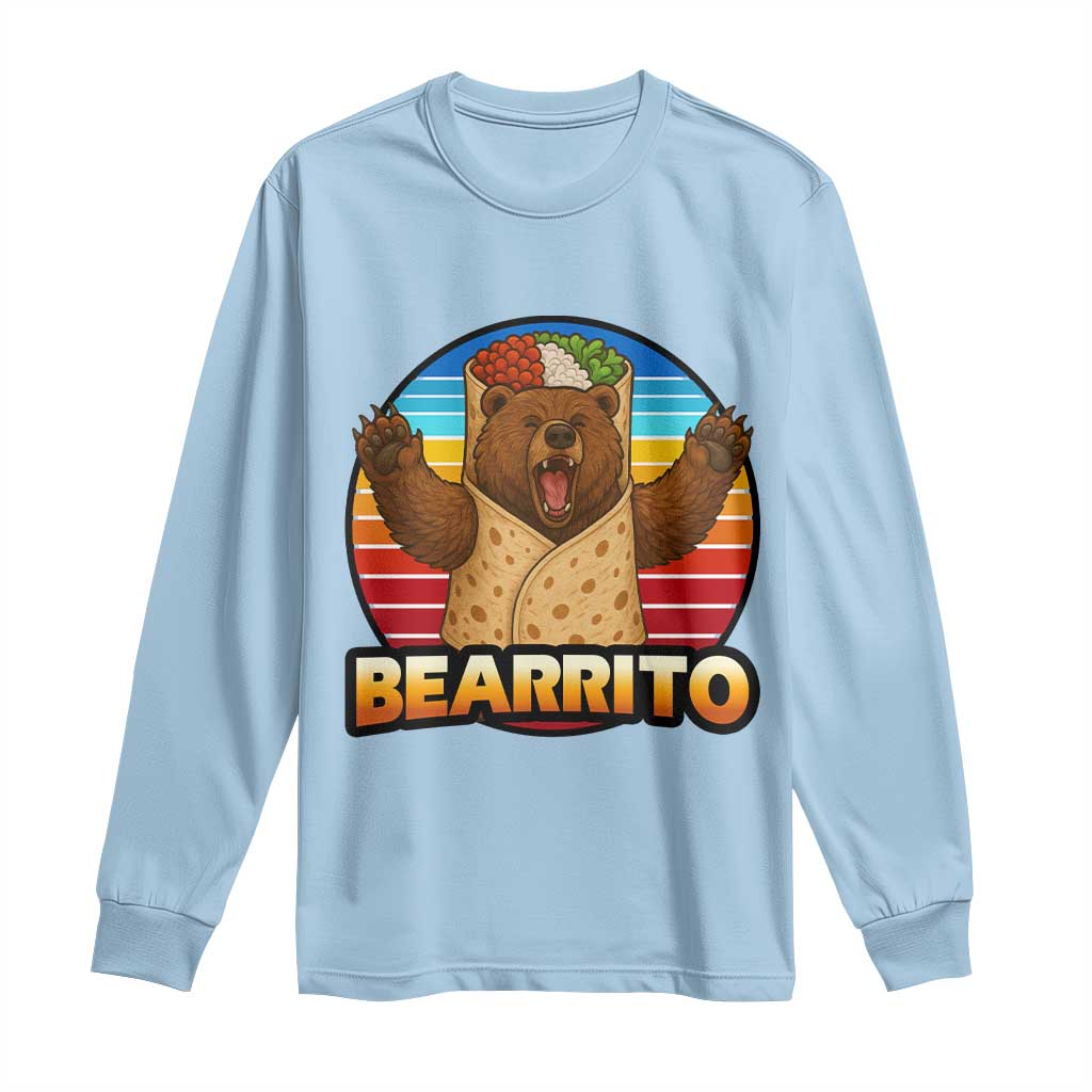 Burrito Lover Gift Long Sleeve Shirt Funny Bearrito - Wonder Print Shop