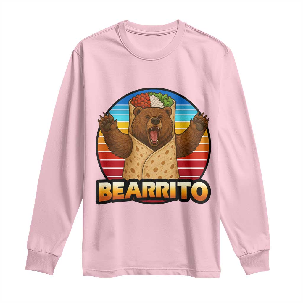 Burrito Lover Gift Long Sleeve Shirt Funny Bearrito - Wonder Print Shop