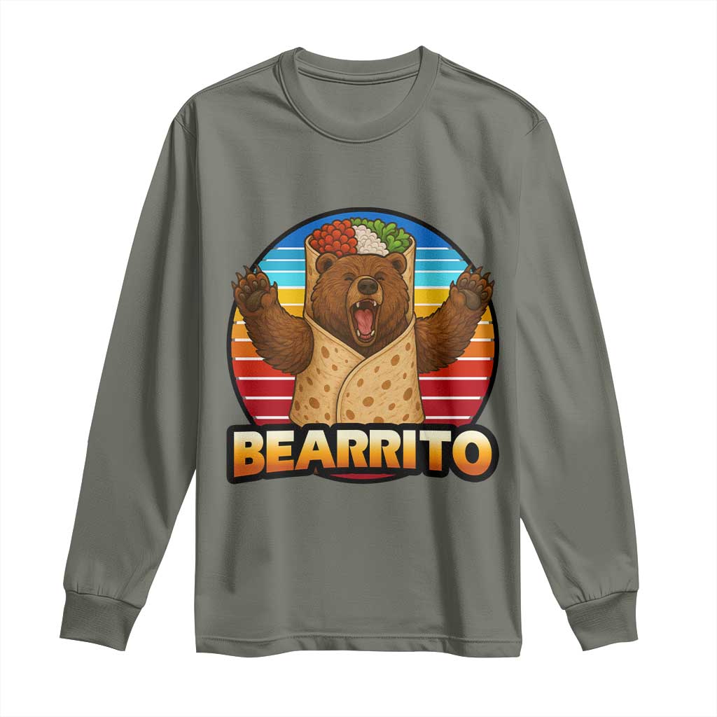 Burrito Lover Gift Long Sleeve Shirt Funny Bearrito - Wonder Print Shop