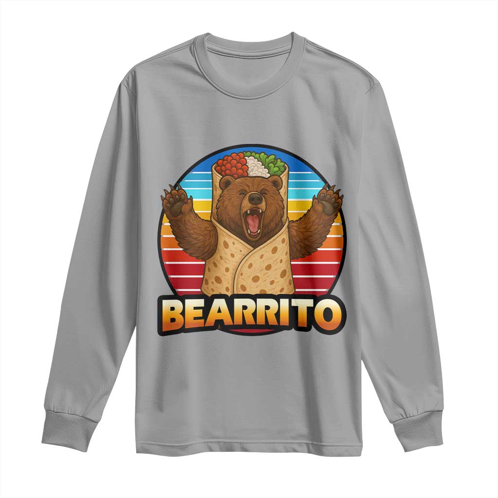 Burrito Lover Gift Long Sleeve Shirt Funny Bearrito - Wonder Print Shop