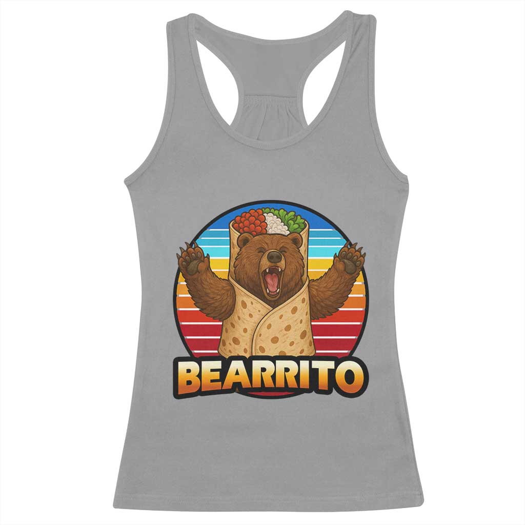 Burrito Lover Gift Racerback Tank Top Funny Bearrito - Wonder Print Shop