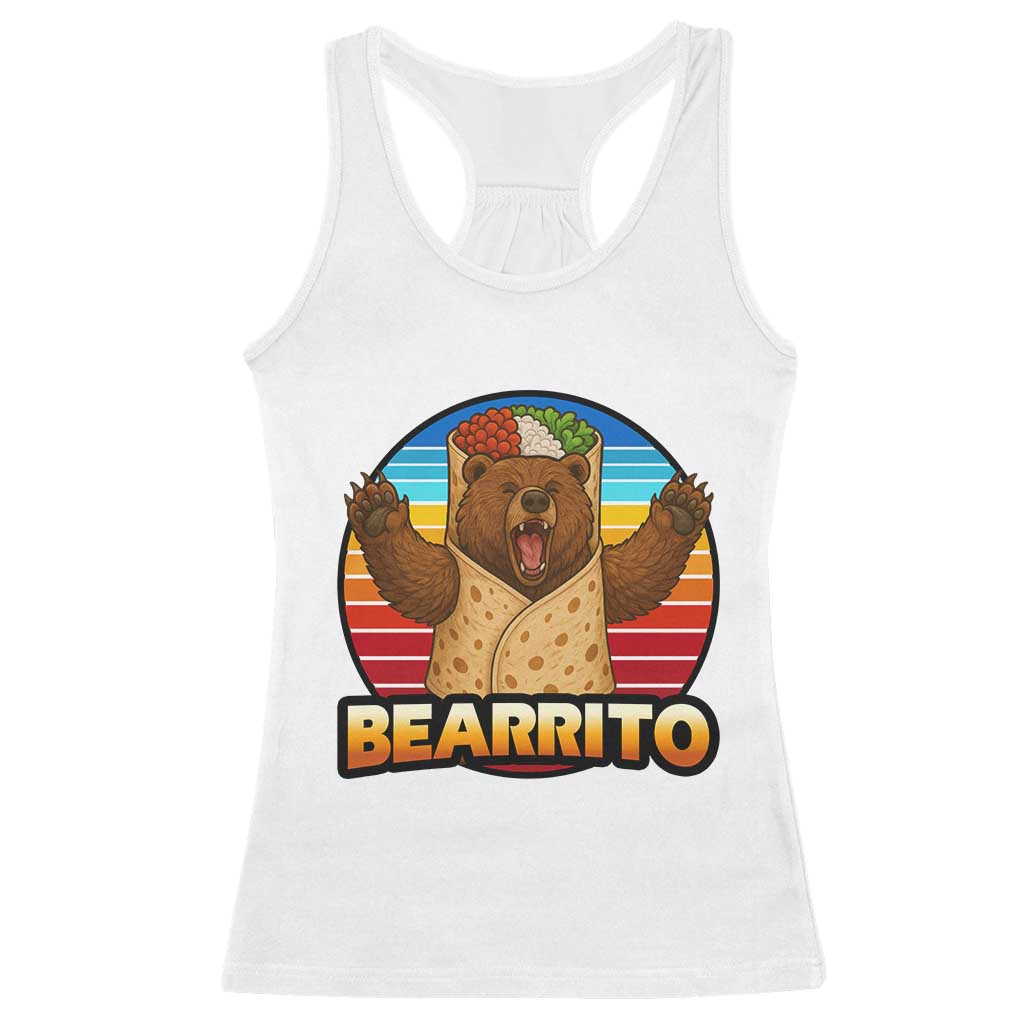 Burrito Lover Gift Racerback Tank Top Funny Bearrito - Wonder Print Shop