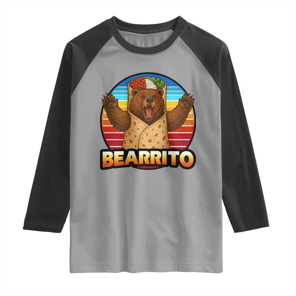 Burrito Lover Gift Raglan Shirt Funny Bearrito - Wonder Print Shop