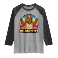 Burrito Lover Gift Raglan Shirt Funny Bearrito - Wonder Print Shop