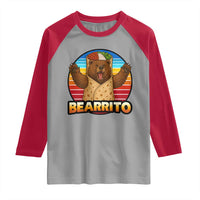 Burrito Lover Gift Raglan Shirt Funny Bearrito - Wonder Print Shop
