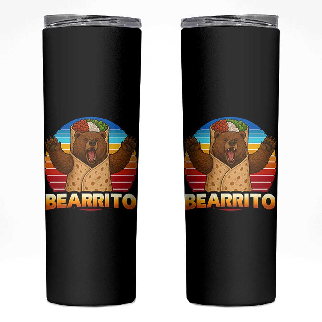 Burrito Lover Gift Skinny Tumbler Funny Bearrito