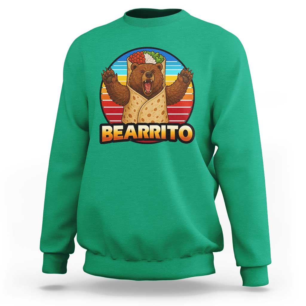 Burrito Lover Gift Sweatshirt Funny Bearrito - Wonder Print Shop