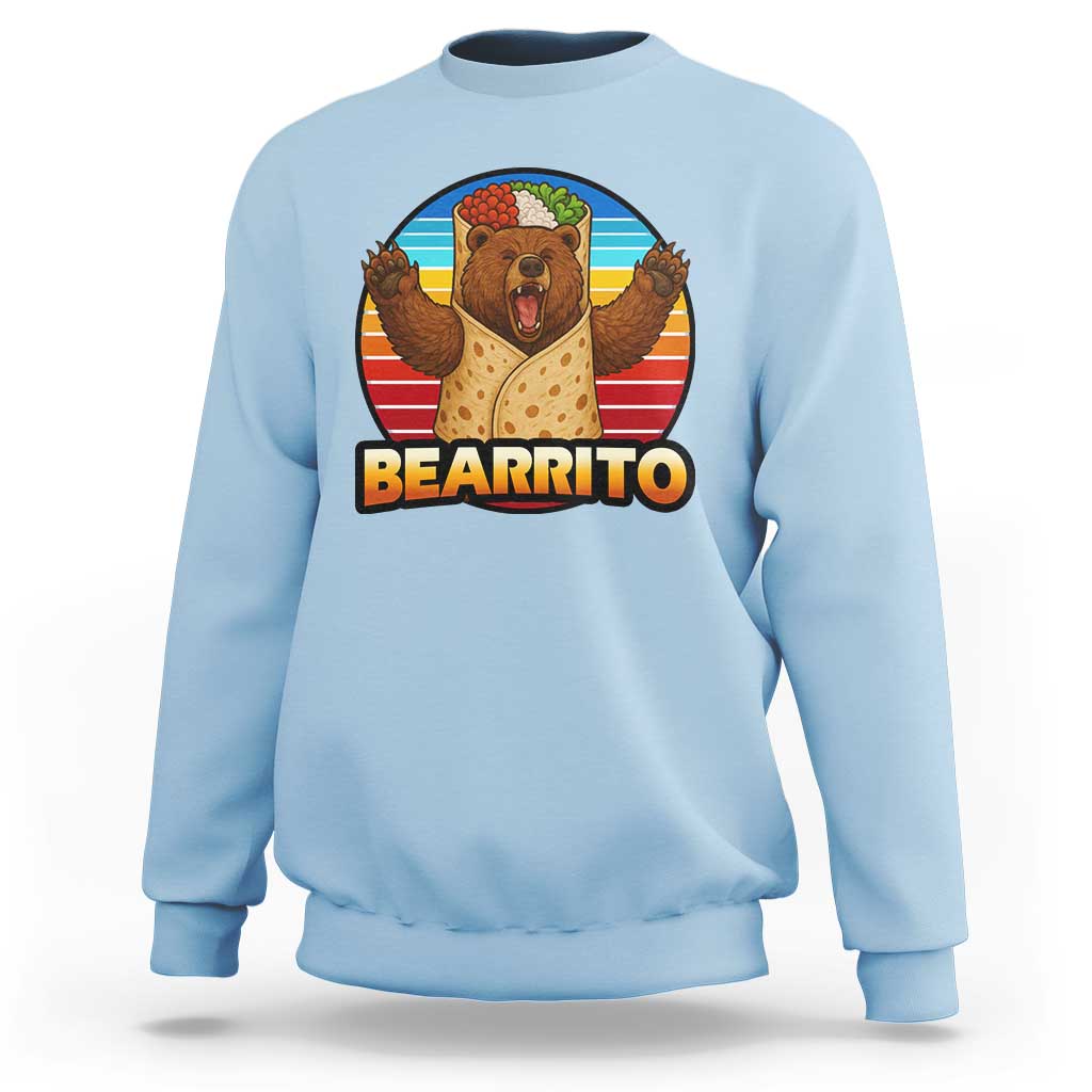 Burrito Lover Gift Sweatshirt Funny Bearrito - Wonder Print Shop