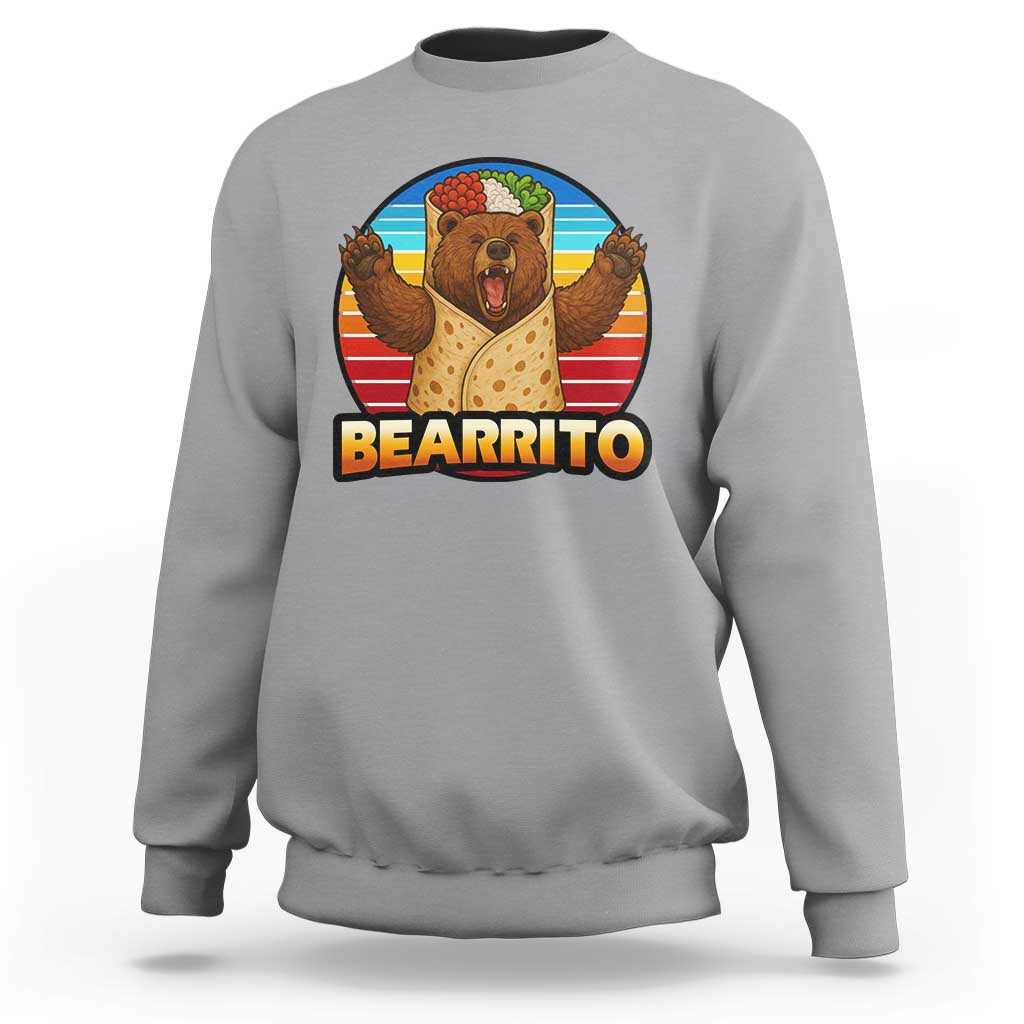 Burrito Lover Gift Sweatshirt Funny Bearrito - Wonder Print Shop
