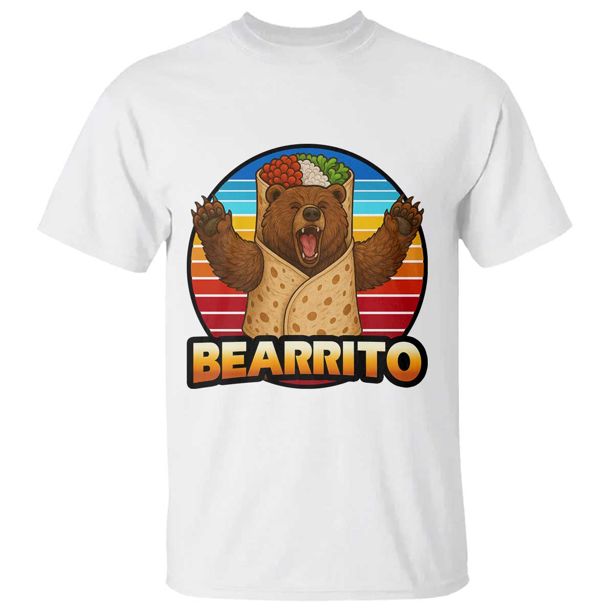 Burrito Lover Gift T Shirt Funny Bearrito - Wonder Print Shop