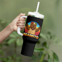 Burrito Lover Gift Tumbler With Handle Funny Bearrito