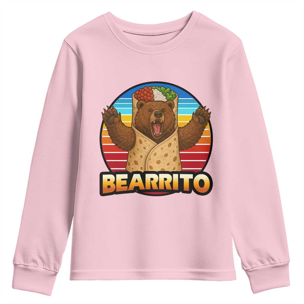 Burrito Lover Gift Youth Sweatshirt Funny Bearrito - Wonder Print Shop