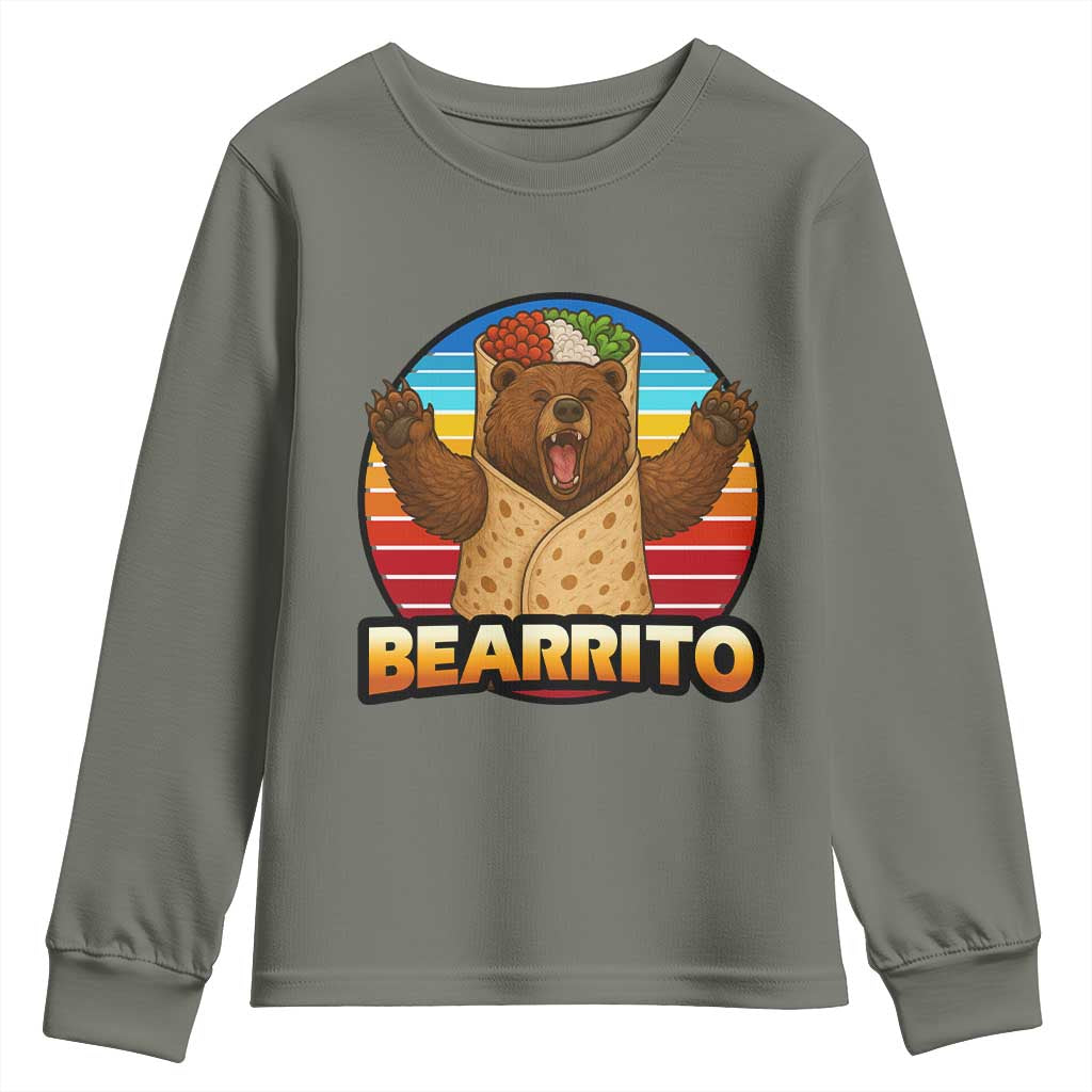 Burrito Lover Gift Youth Sweatshirt Funny Bearrito - Wonder Print Shop
