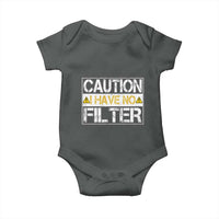 Funny Sarcastic Baby Onesie Caution I Have No Filter - Wonder Print Shop