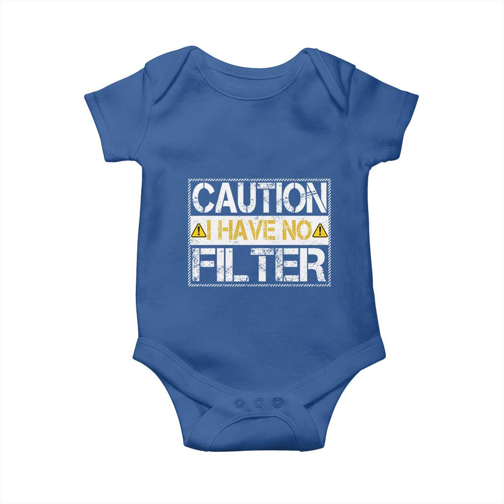 Funny Sarcastic Baby Onesie Caution I Have No Filter - Wonder Print Shop
