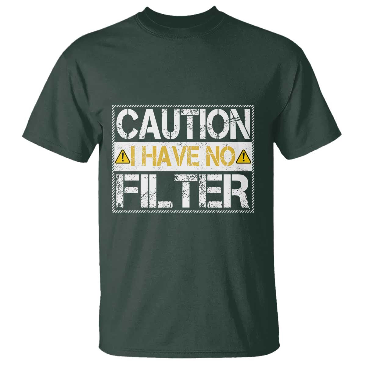 Funny Sarcastic T Shirt Caution I Have No Filter - Wonder Print Shop