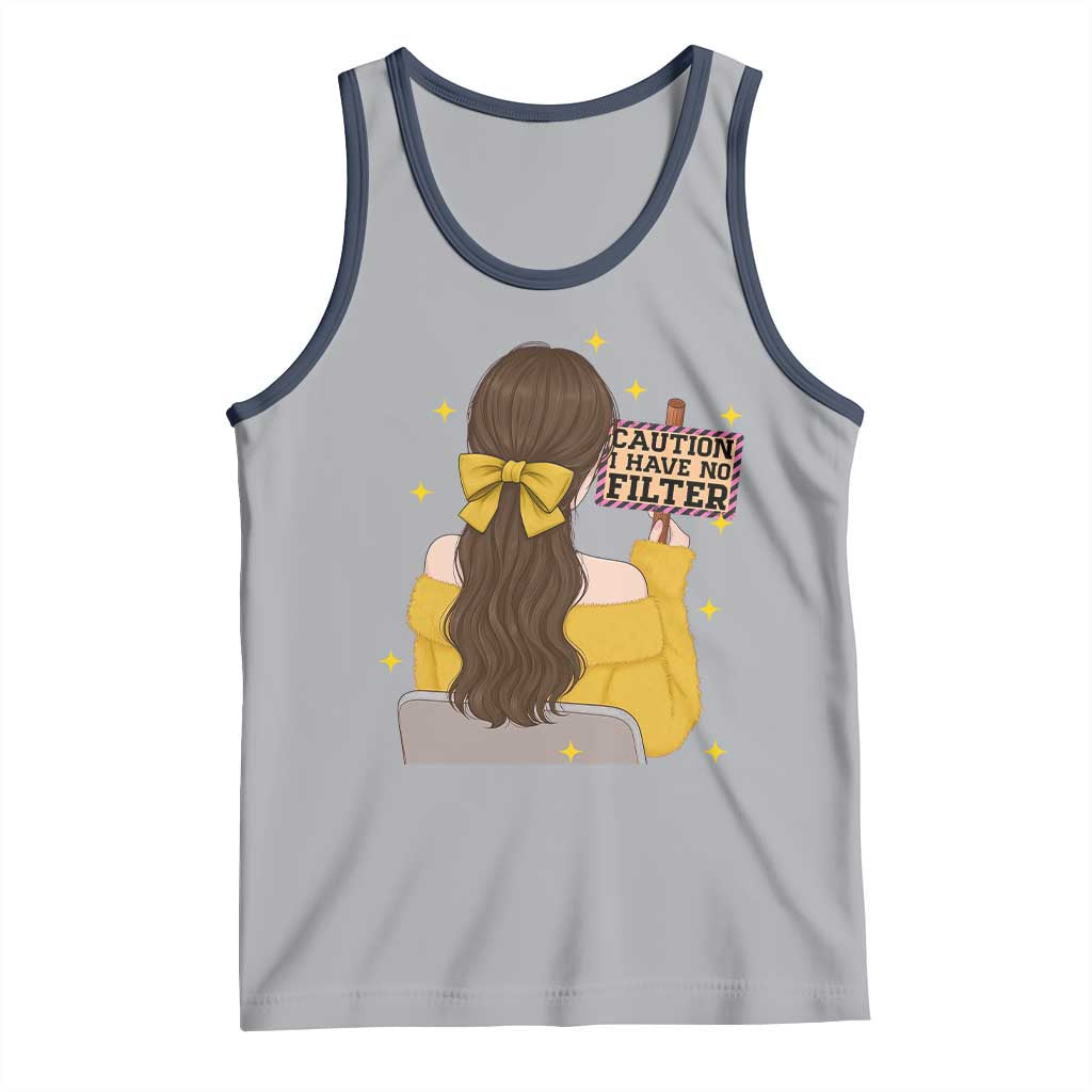 Caution I Have No Filter Tank Top Funny Sarcasm Gift - Wonder Print Shop