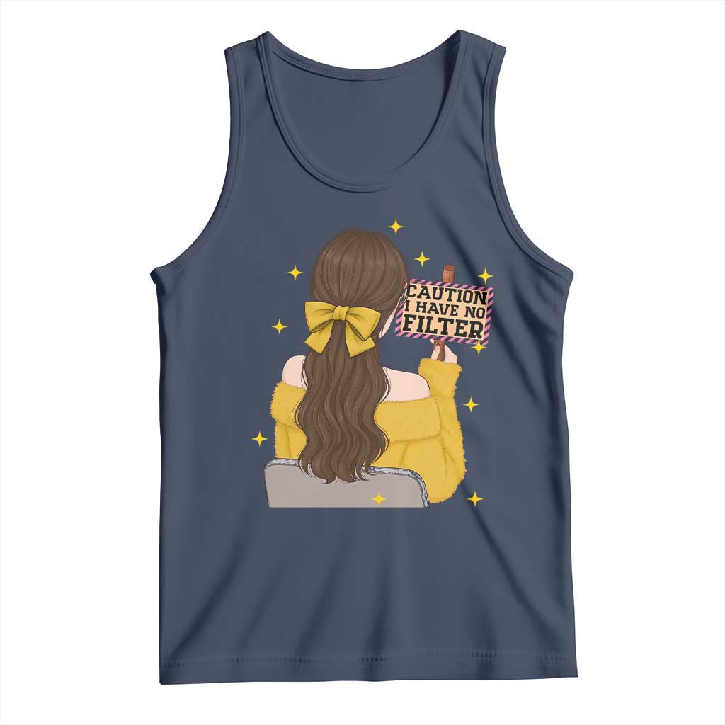Caution I Have No Filter Tank Top Funny Sarcasm Gift - Wonder Print Shop