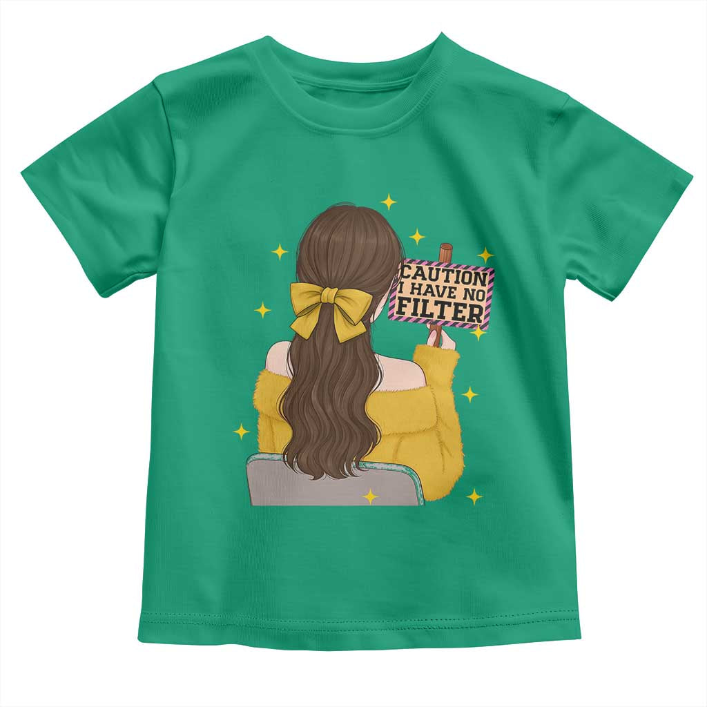 Caution I Have No Filter Toddler T Shirt Funny Sarcasm Gift - Wonder Print Shop