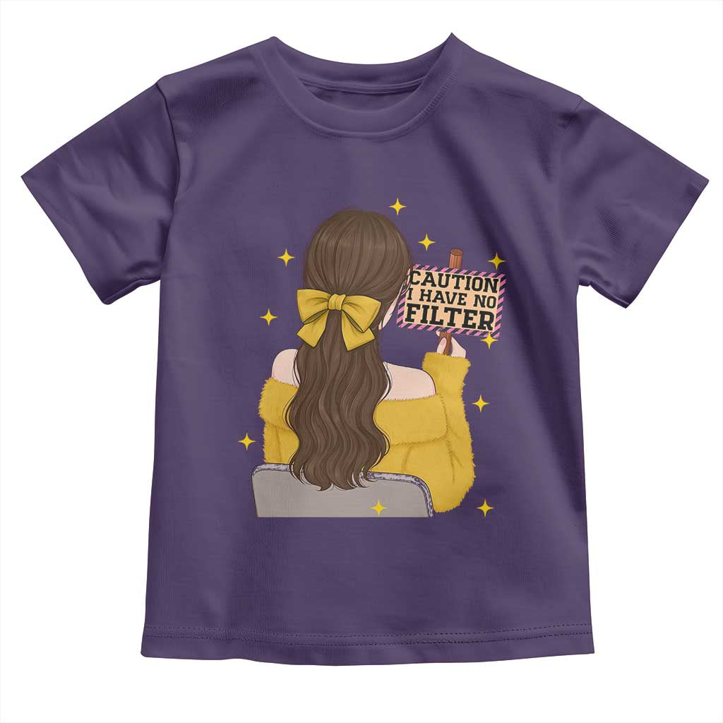 Caution I Have No Filter Toddler T Shirt Funny Sarcasm Gift - Wonder Print Shop
