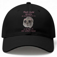 Funny Hamster Meme Baseball Cap People Should Stop Expecting Normal Humor Gift