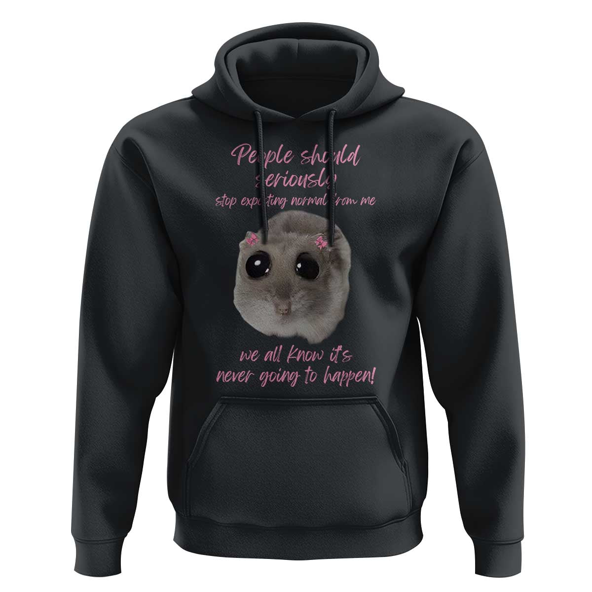 Funny Hamster Meme Hoodie People Should Stop Expecting Normal Humor Gift - Wonder Print Shop