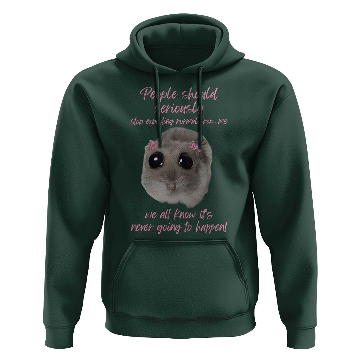 Funny Hamster Meme Hoodie People Should Stop Expecting Normal Humor Gift - Wonder Print Shop