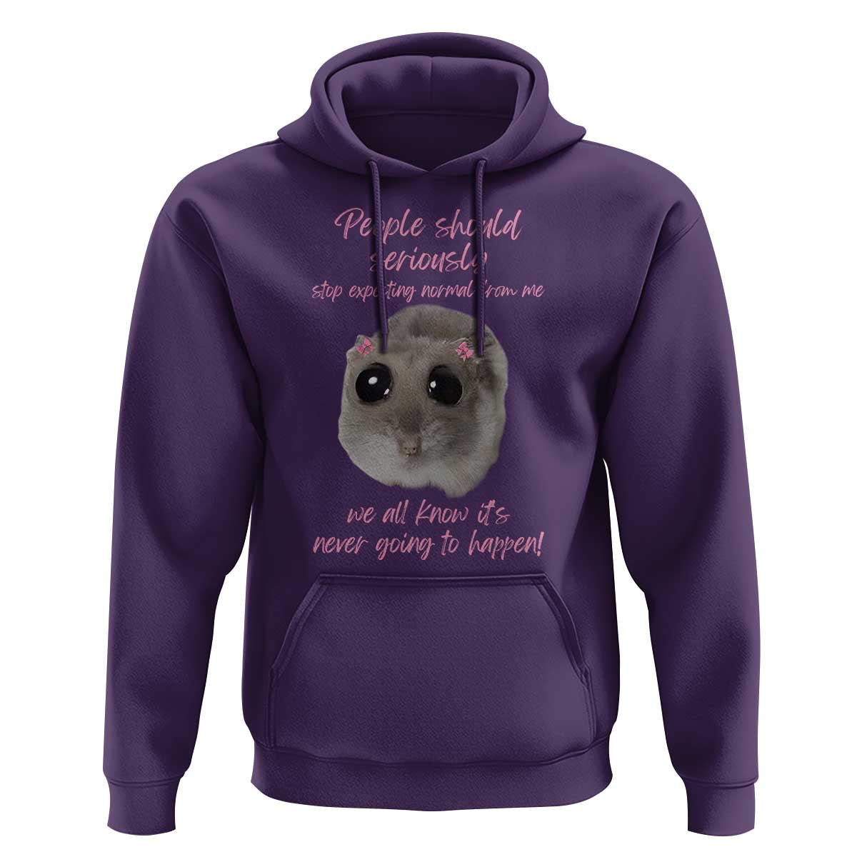 Funny Hamster Meme Hoodie People Should Stop Expecting Normal Humor Gift - Wonder Print Shop