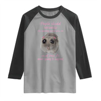 Funny Hamster Meme Raglan Shirt People Should Stop Expecting Normal Humor Gift - Wonder Print Shop