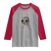 Funny Hamster Meme Raglan Shirt People Should Stop Expecting Normal Humor Gift - Wonder Print Shop