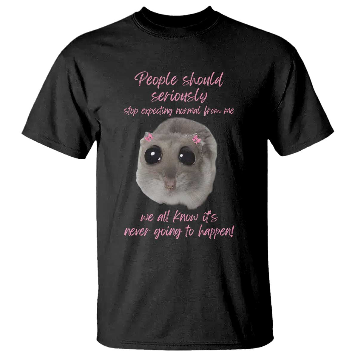Funny Hamster Meme T Shirt People Should Stop Expecting Normal Humor Gift - Wonder Print Shop