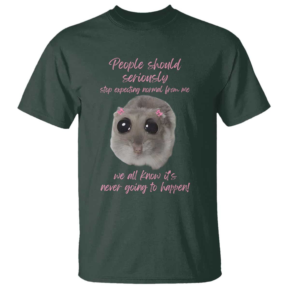 Funny Hamster Meme T Shirt People Should Stop Expecting Normal Humor Gift - Wonder Print Shop