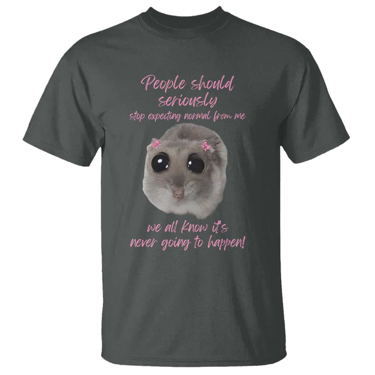 Funny Hamster Meme T Shirt People Should Stop Expecting Normal Humor Gift - Wonder Print Shop