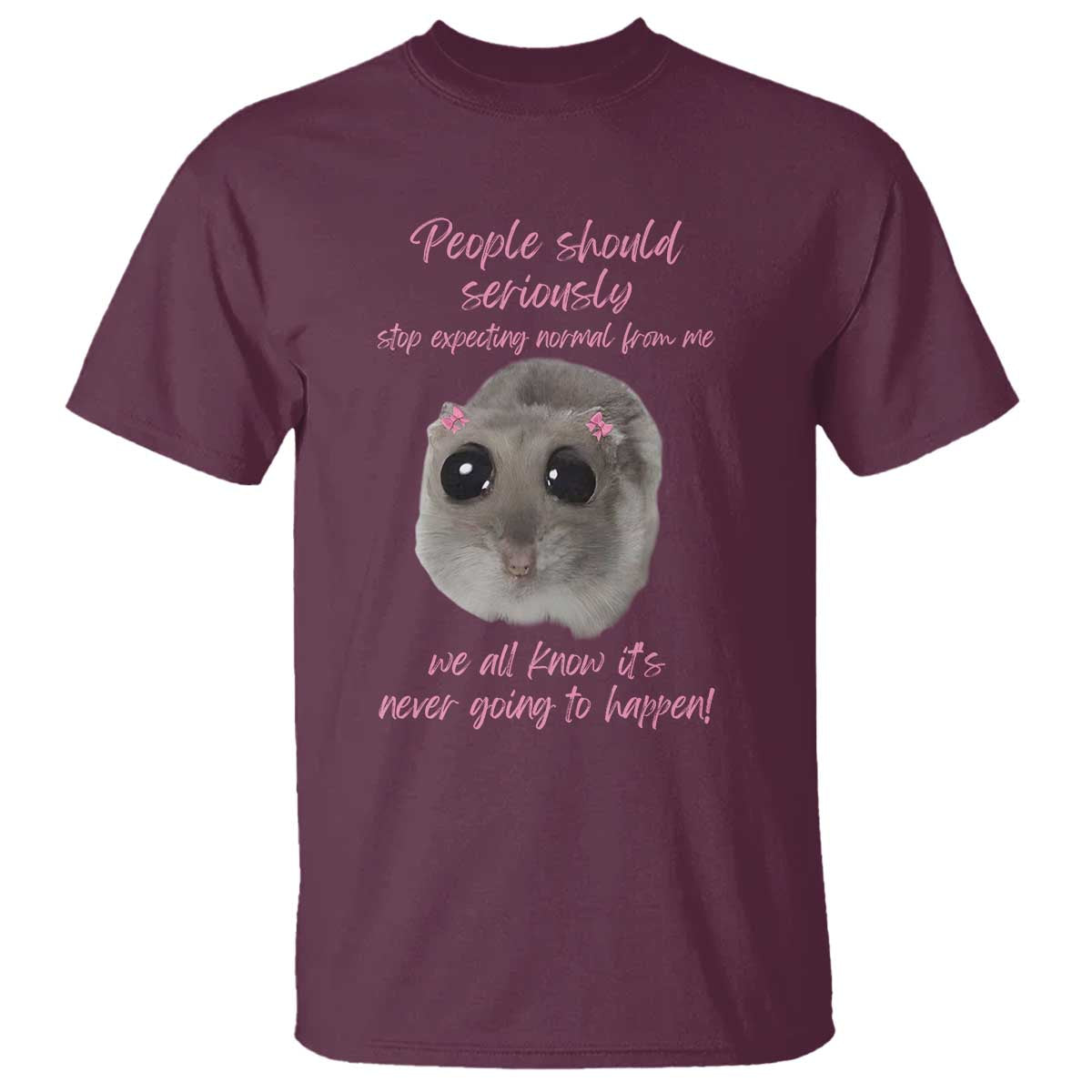 Funny Hamster Meme T Shirt People Should Stop Expecting Normal Humor Gift - Wonder Print Shop