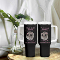Funny Hamster Meme Tumbler With Handle People Should Stop Expecting Normal Humor Gift