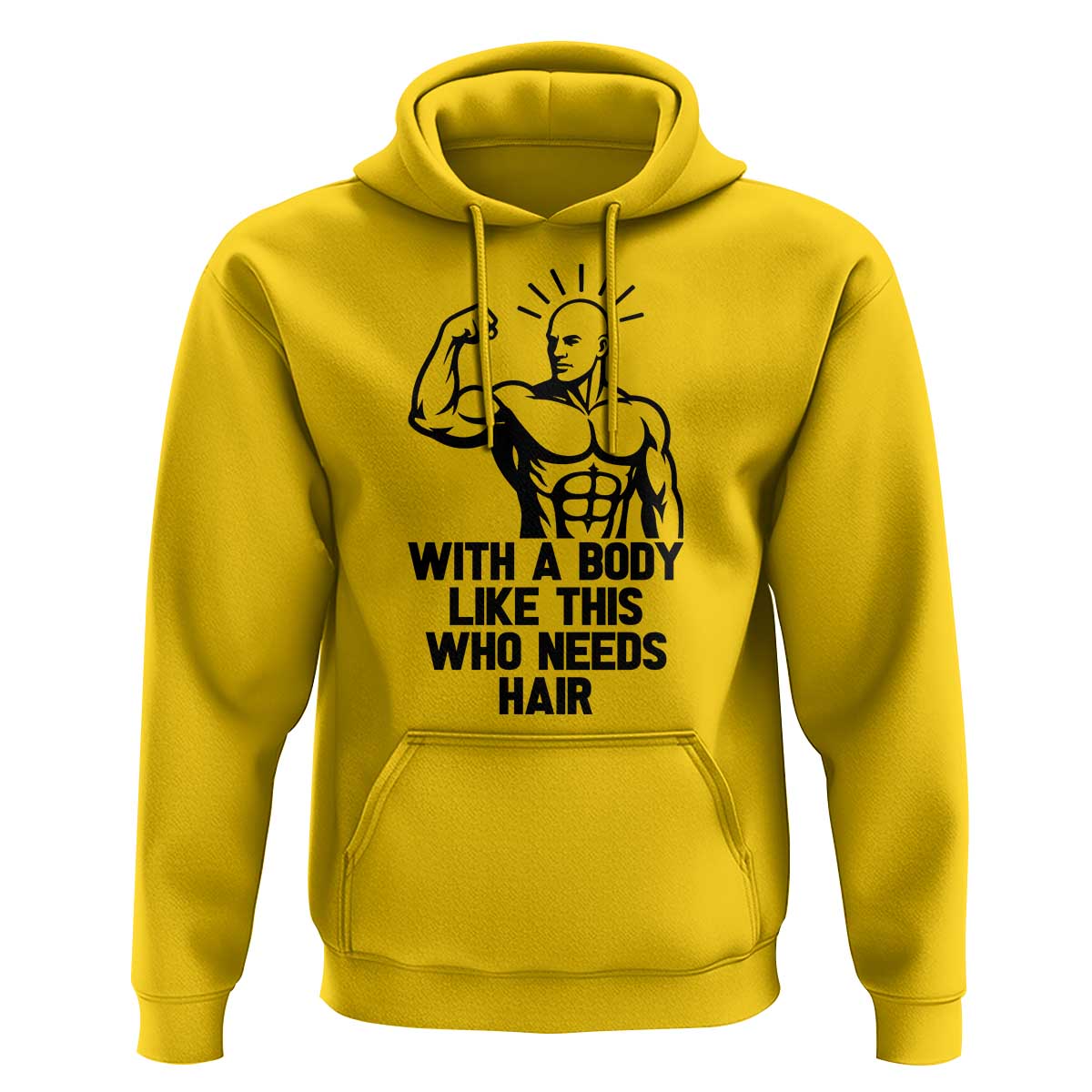 With A Body Like This Who Needs Hair Hoodie Funny Bald Humor - Wonder Print Shop