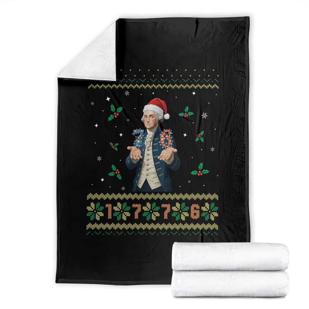George Washington 67 Meme Throw Blanket Funny Christmas Ugly Sweater Gift - Wonder Print Shop