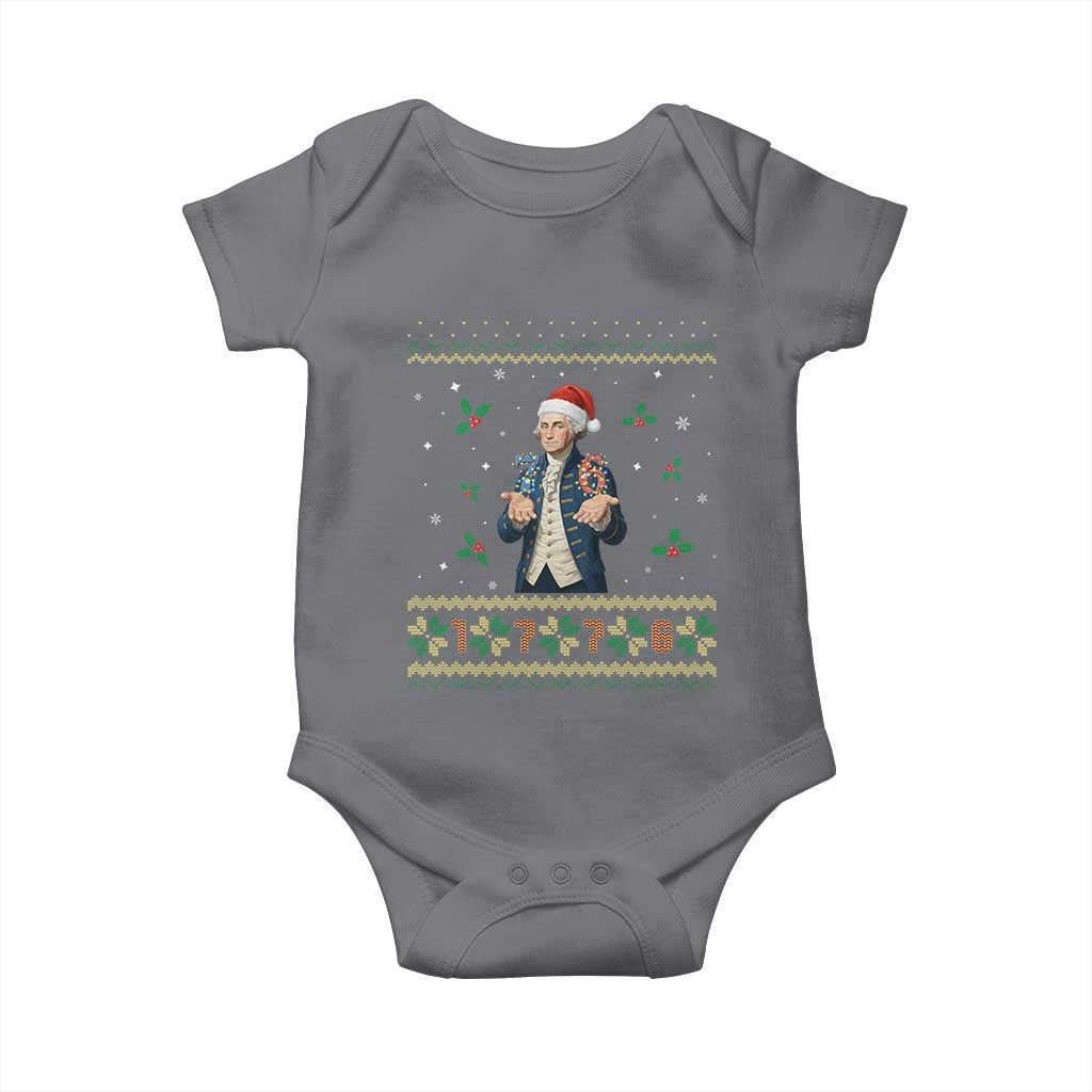 George Washington 67 Meme Baby Onesie Funny Christmas Ugly Sweater Gift - Wonder Print Shop