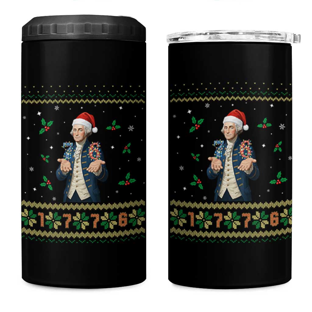 George Washington 67 Meme 4 in 1 Can Cooler Tumbler Funny Christmas Ugly Sweater Gift - Wonder Print Shop