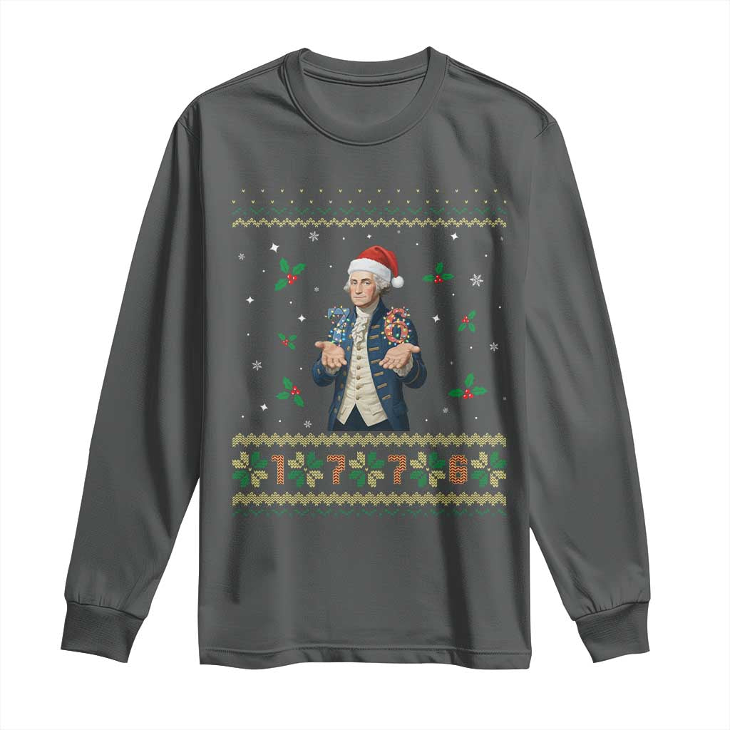 George Washington 67 Meme Long Sleeve Shirt Funny Christmas Ugly Sweater Gift - Wonder Print Shop