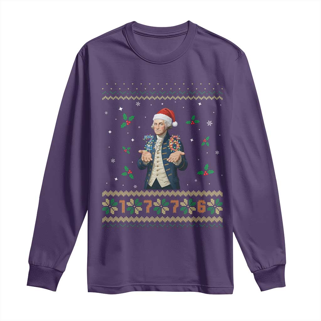 George Washington 67 Meme Long Sleeve Shirt Funny Christmas Ugly Sweater Gift - Wonder Print Shop