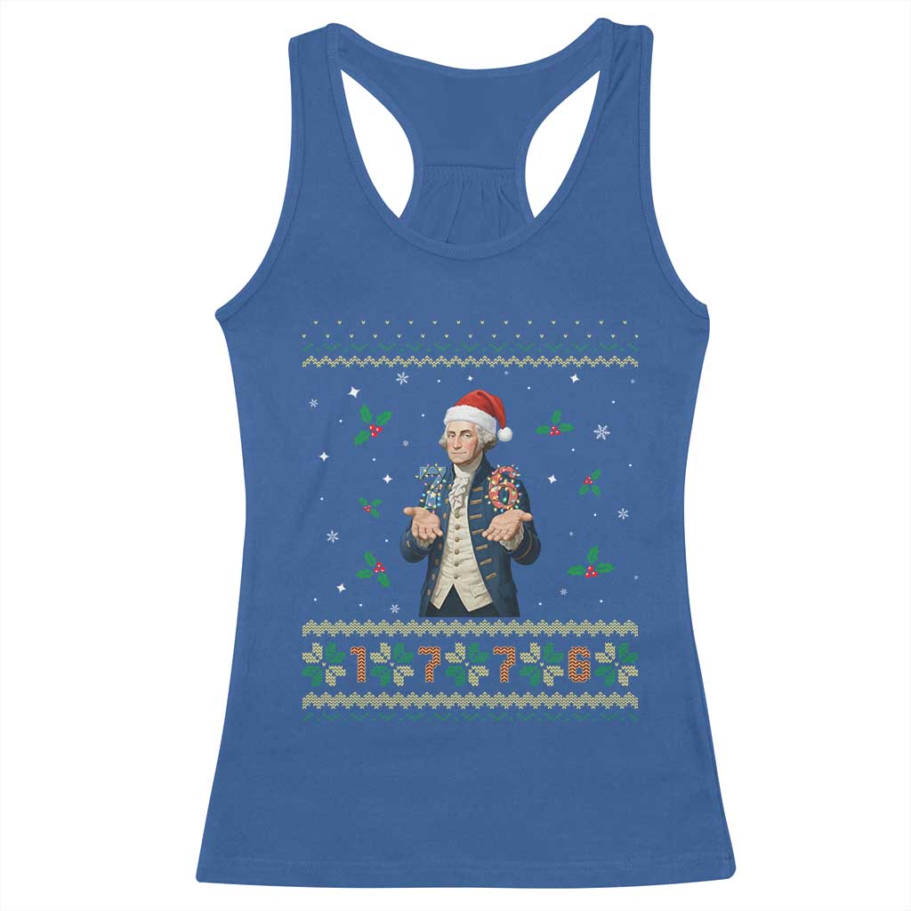 George Washington 67 Meme Racerback Tank Top Funny Christmas Ugly Sweater Gift - Wonder Print Shop