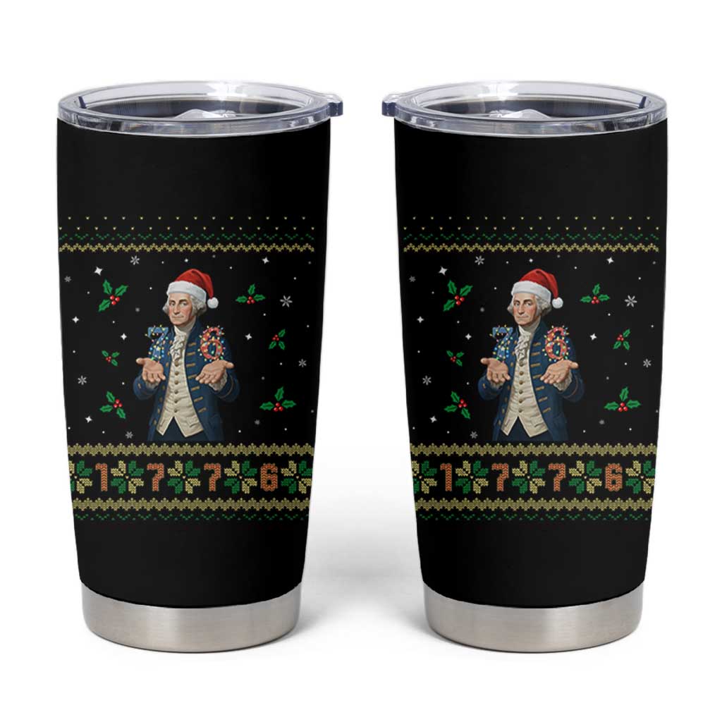 George Washington 67 Meme Tumbler Cup Funny Christmas Ugly Sweater Gift - Wonder Print Shop