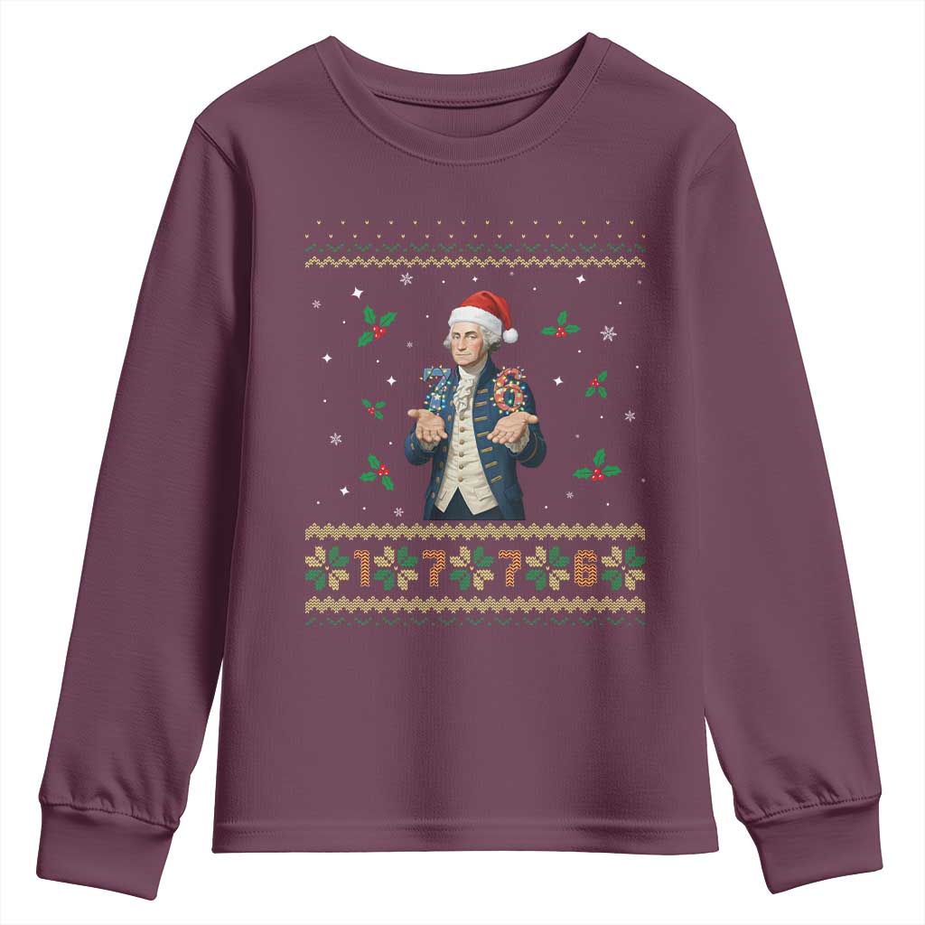 George Washington 67 Meme Youth Sweatshirt Funny Christmas Ugly Sweater Gift - Wonder Print Shop