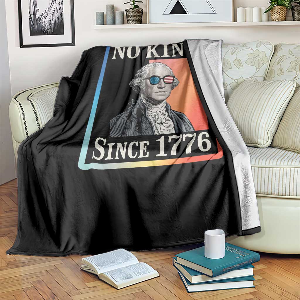 George Washington No Kings Since 1776 Throw Blanket Funny Political Meme Gift - Wonder Print Shop