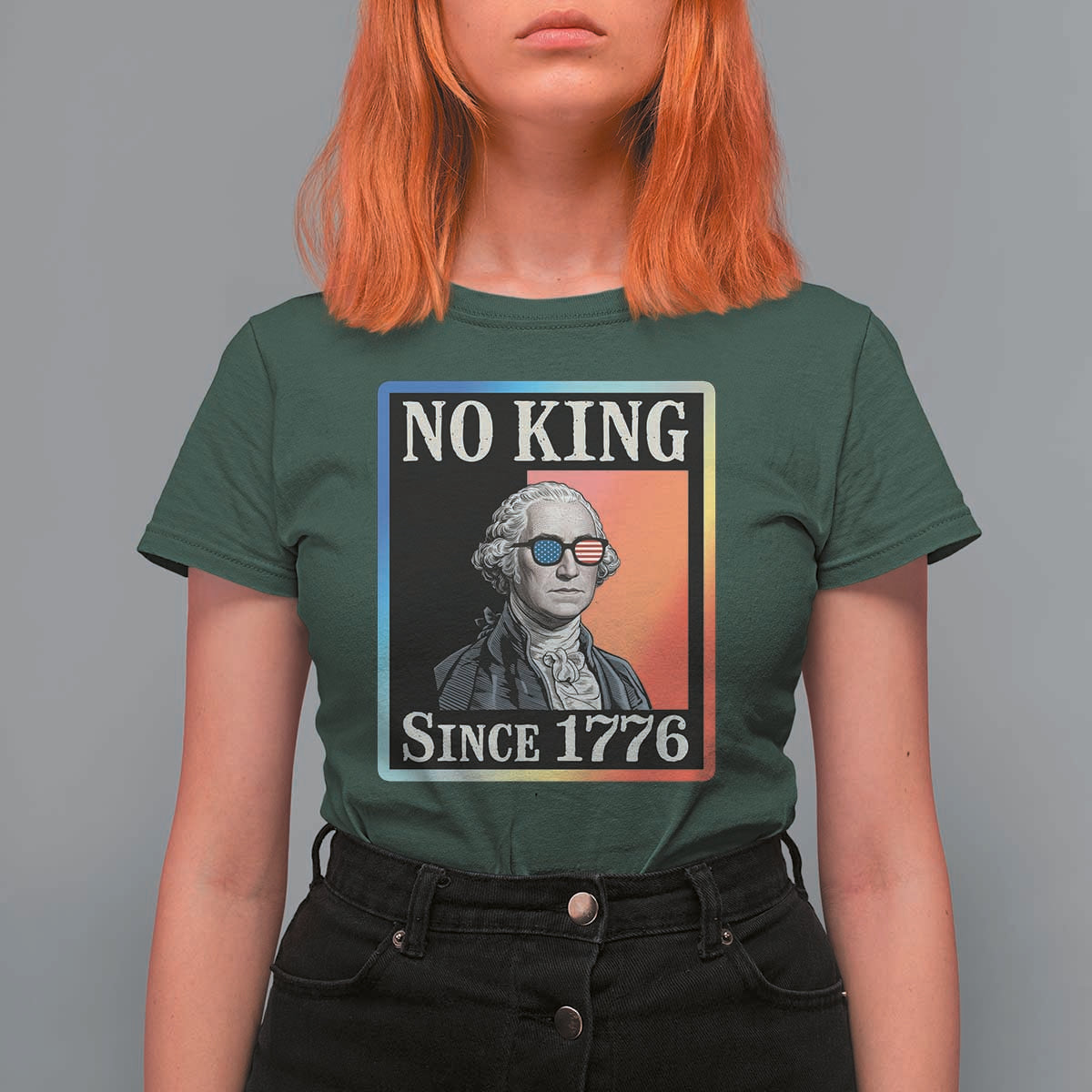 George Washington No Kings Since 1776 T Shirt For Women Funny Political Meme Gift - Wonder Print Shop