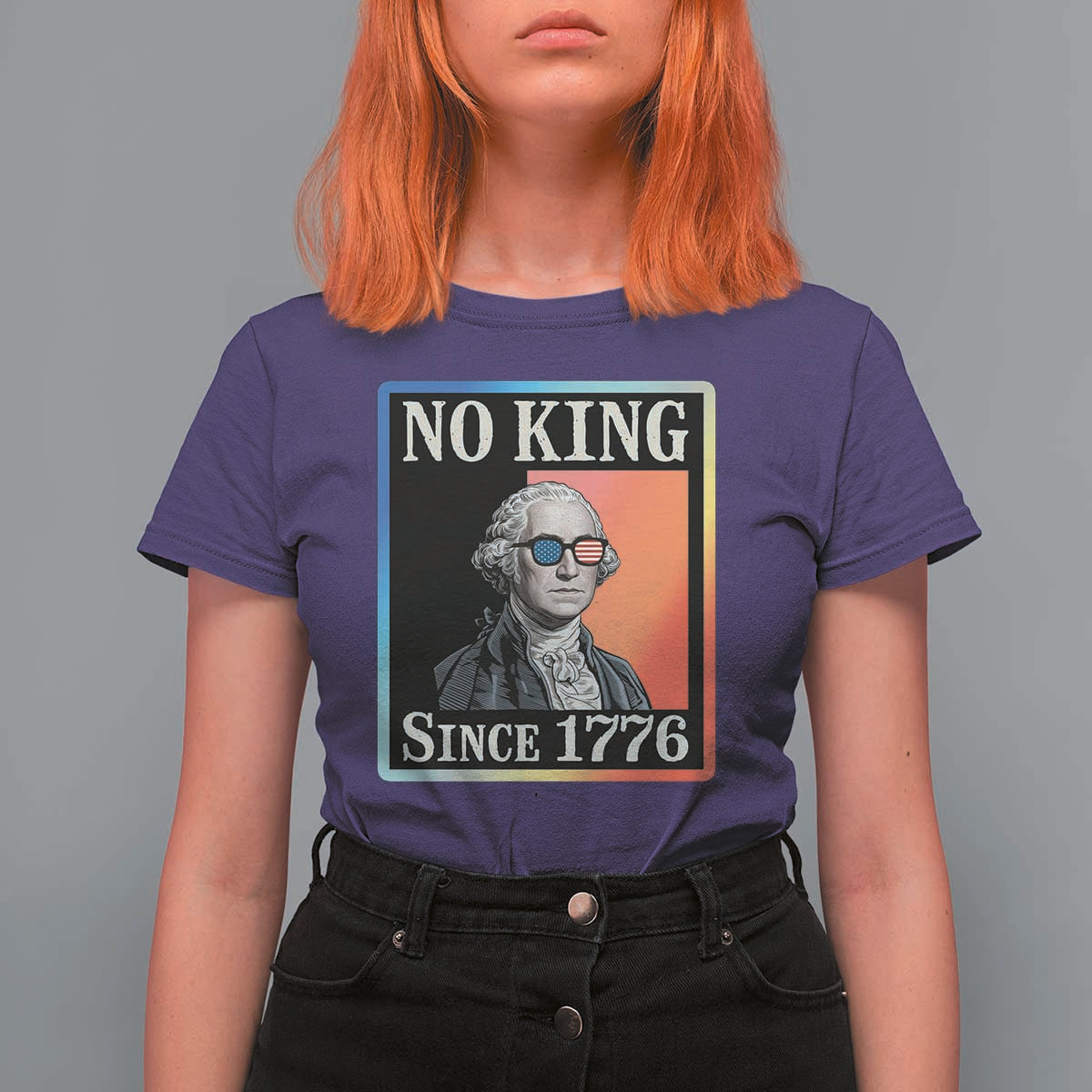 George Washington No Kings Since 1776 T Shirt For Women Funny Political Meme Gift - Wonder Print Shop