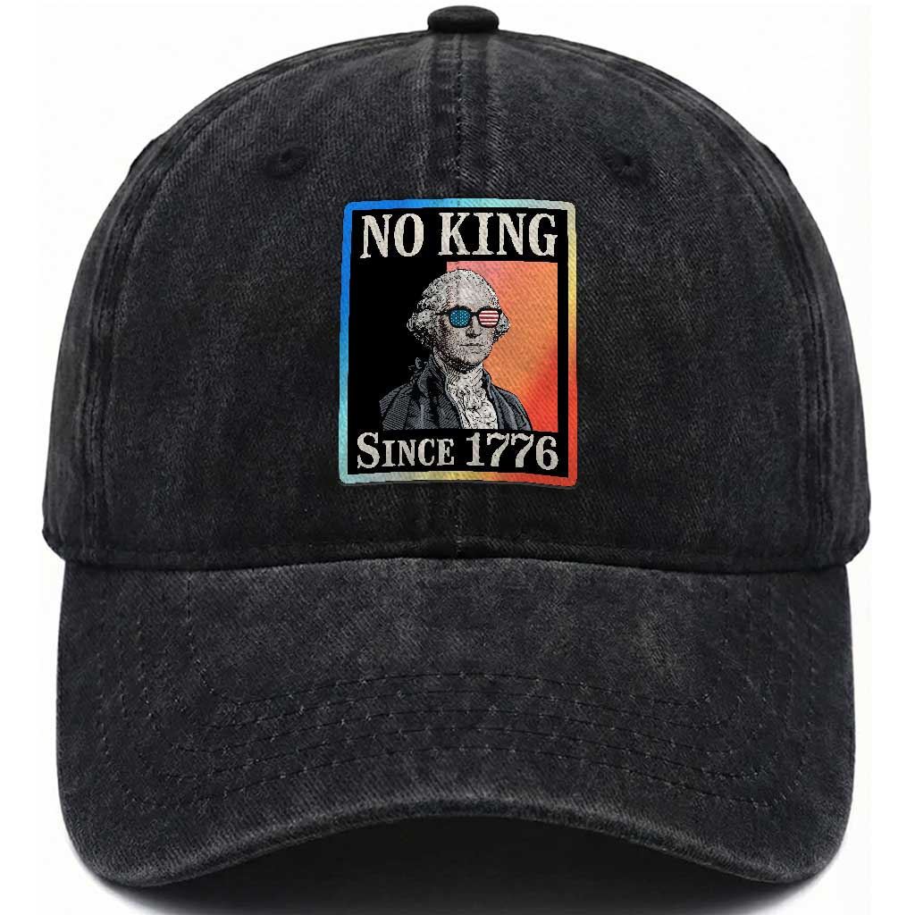 George Washington No Kings Since 1776 Washed Cotton Baseball Cap Funny Political Meme Gift